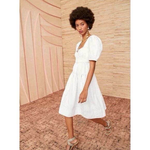 Ulla Johnson Ames Denim Dress Whitewash - Picture 2 of 8